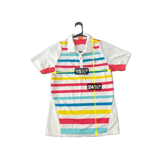 Puma Sportstyle Striped Polo Shirt S Multicolor Short Sleeve Performance Top - Picture 7 of 10